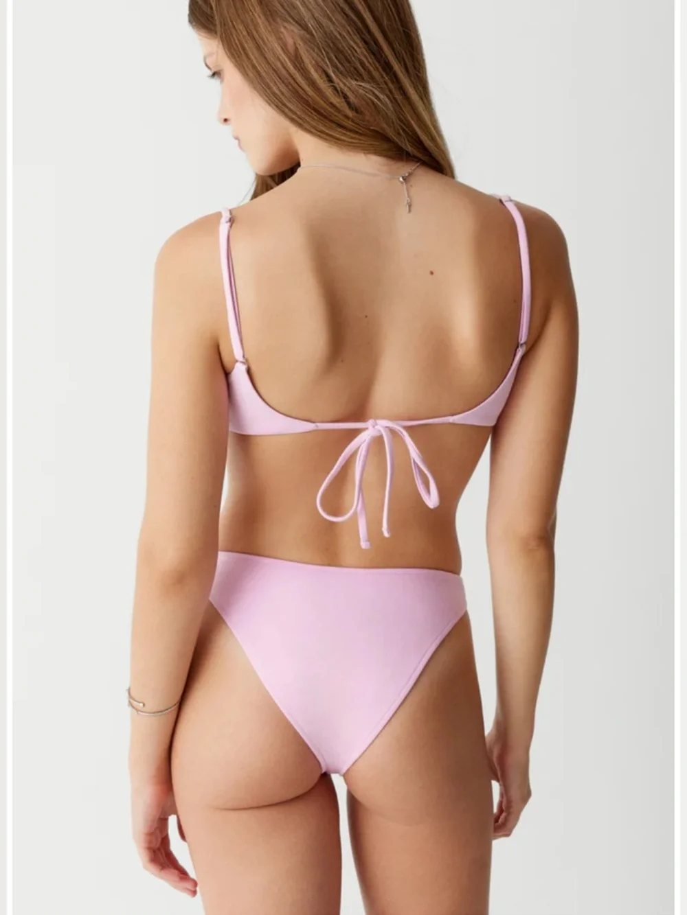 Frankie’s bikinis Dove classic bikini bottom in French Rose